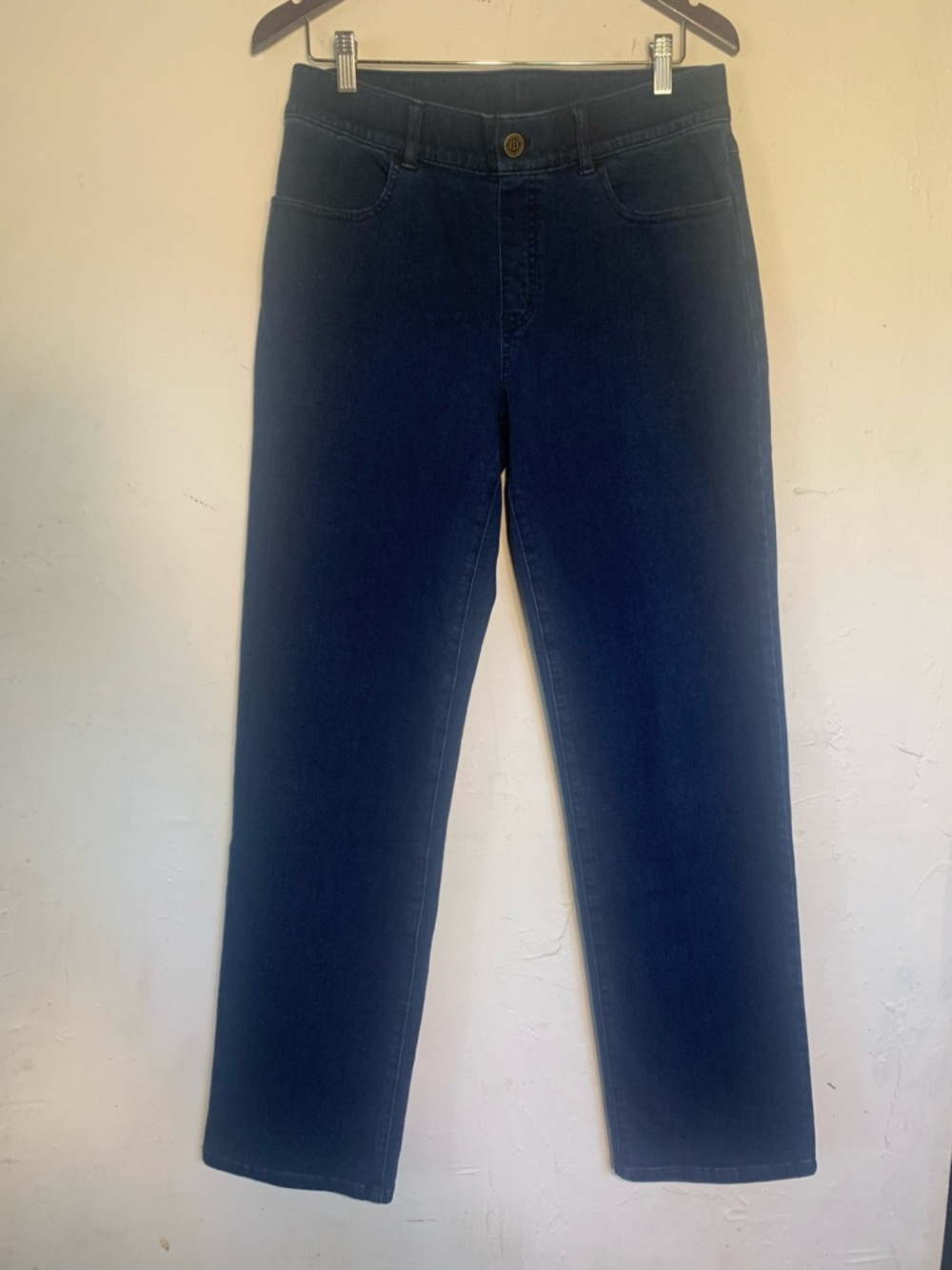 Betabrand Navy Straight pullon Jeans size large